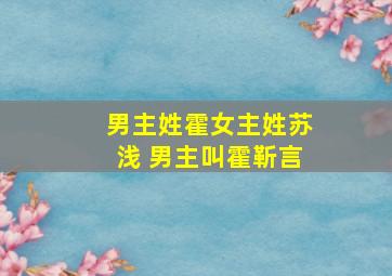 男主姓霍女主姓苏浅 男主叫霍靳言